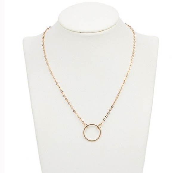 NEW Gold Single Circle Necklace - Picture 3 of 3
